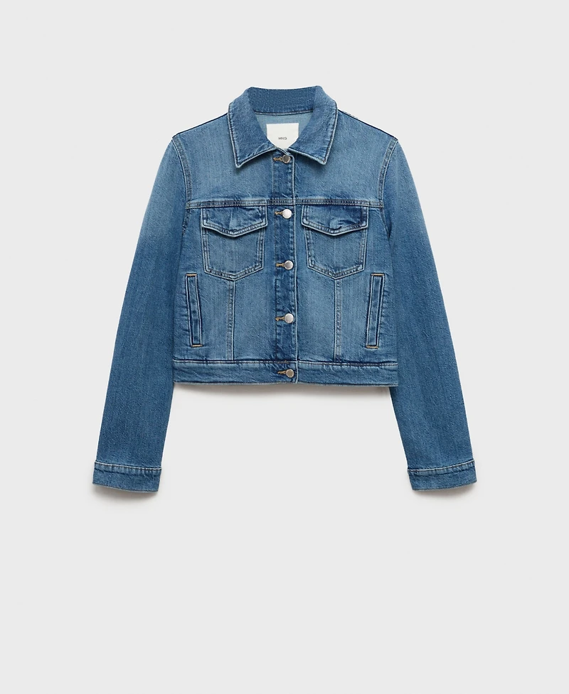 Mango Women's Crop Denim Jacket
