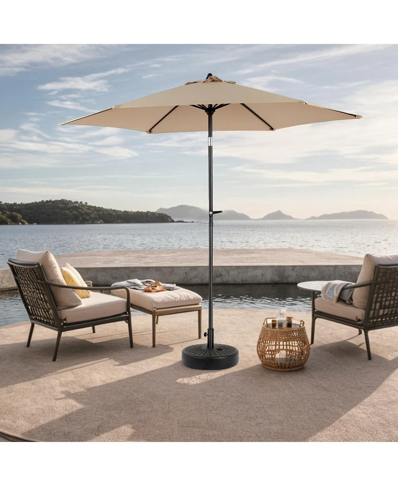 Streamdale 9ft Outdoor Patio Umbrella, Tilt & Crank, Khaki (Base Not Included)