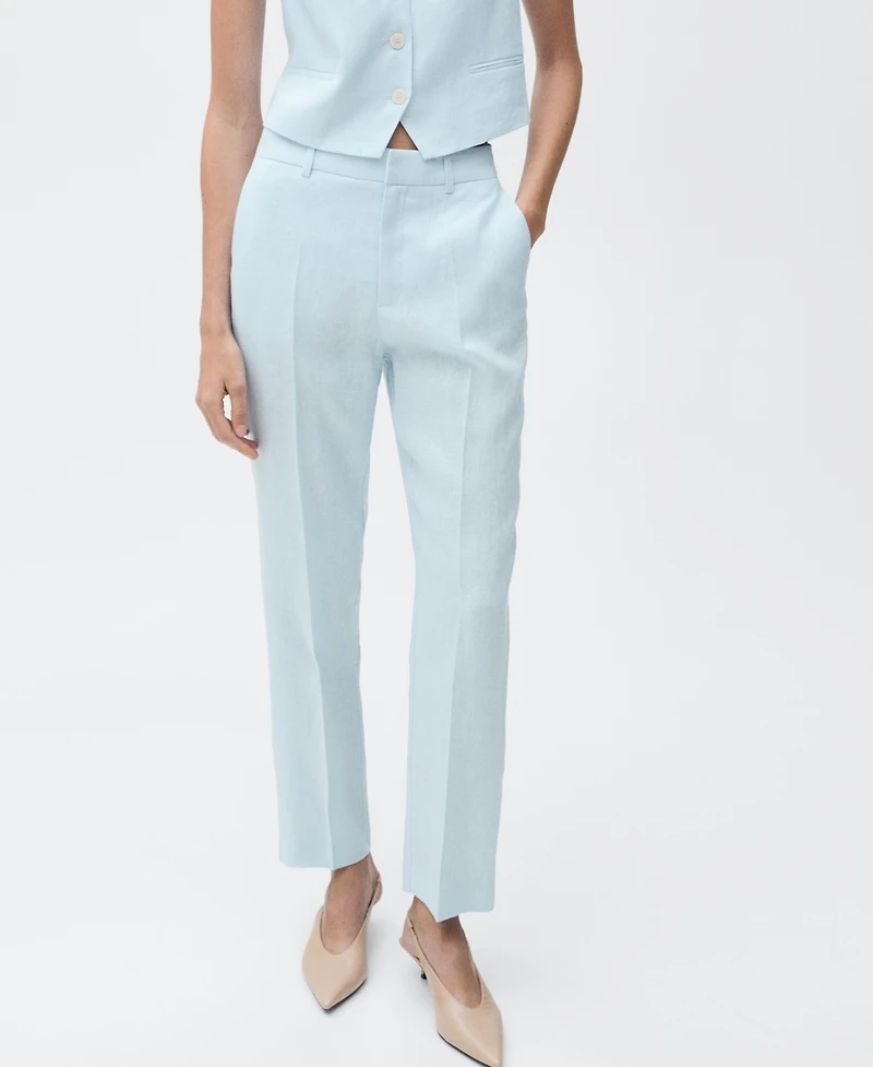 Mango Women's Linen Suit Trousers