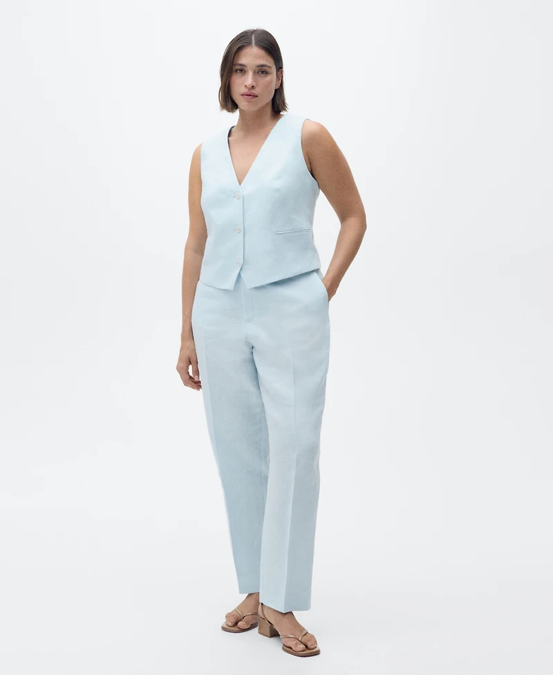 Mango Women's Linen Suit Trousers