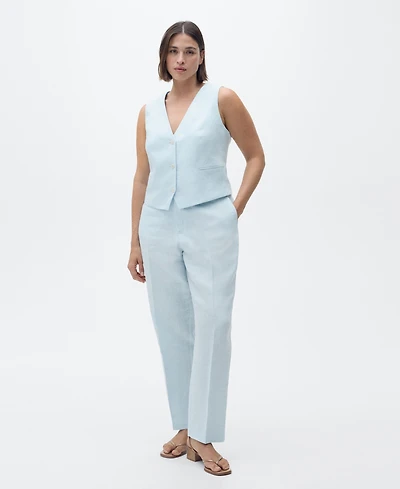 Mango Women's Linen Suit Trousers