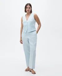 Mango Women's Linen Suit Trousers