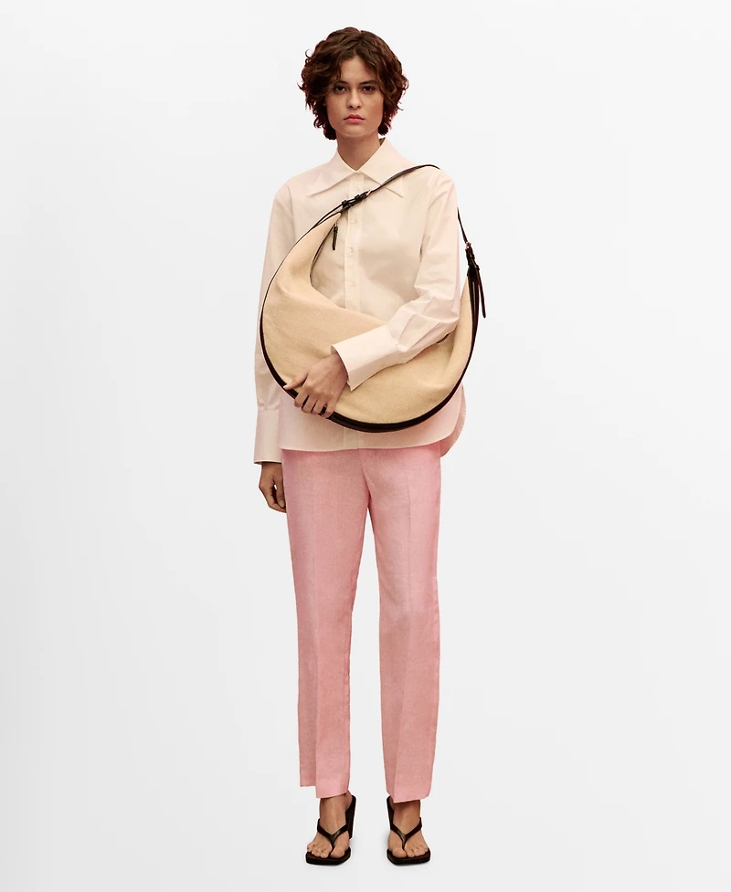 Mango Women's Linen Suit Trousers