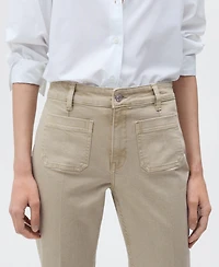 Mango Women's Flared Cropped Jeans