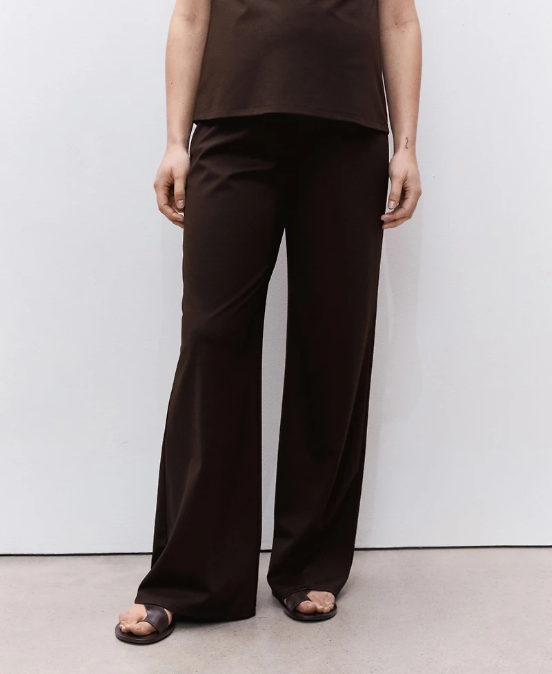 Mango Women's Fine-Knit Wide Leg Trousers