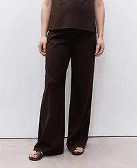 Mango Women's Fine-Knit Wide Leg Trousers