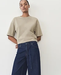 Mango Women's Low-Rise Wide Leg Jeans