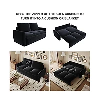 Streamdale 70.9" Convertible Sofa Bed with Blanket and Pillows