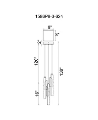 Cwi Lighting 18" Metal Valira Integrated Led Mini Pendant