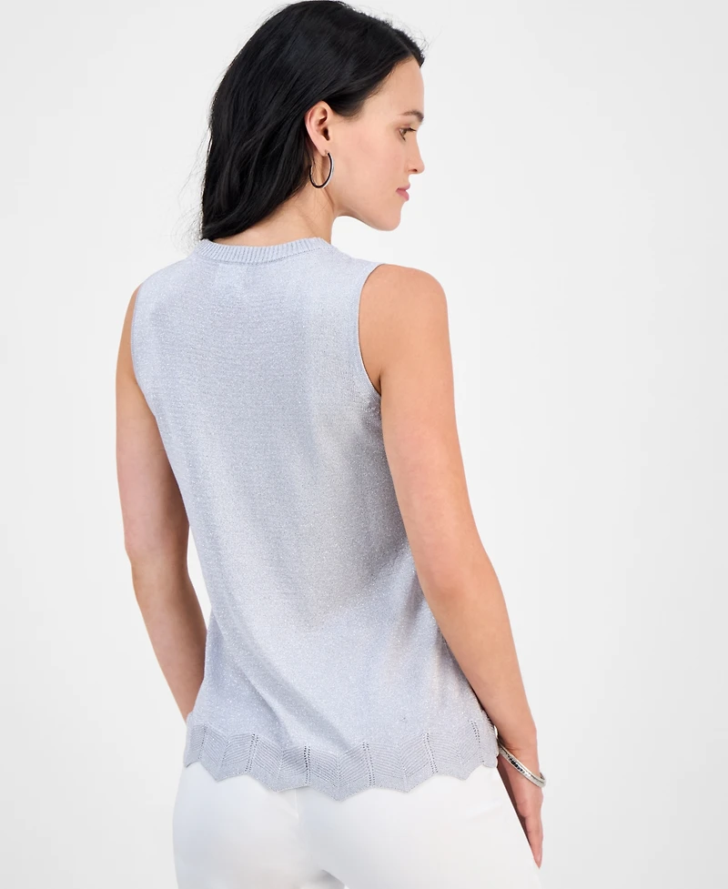Jm Collection Petite Shine Novelty Sweater Tank Top, Exclusively at Macy's