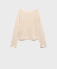 Mango Women's Cotton Openwork Knit Sweater