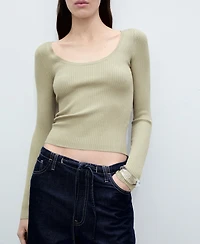 Mango Women's Knitted Ribbed Sweater