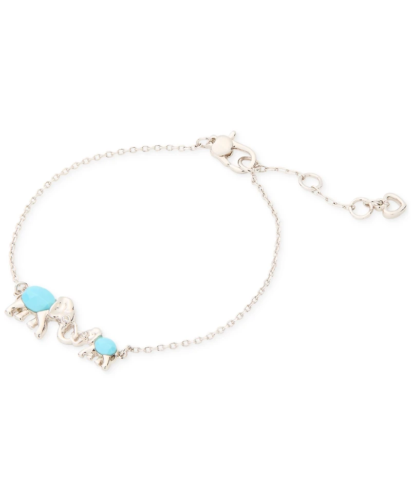 kate spade new york Silver-Tone Mama Elephant Stone Charm Bracelet
