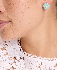 kate spade new york Gold-Tone Petal Puff Floral Stud Earrings