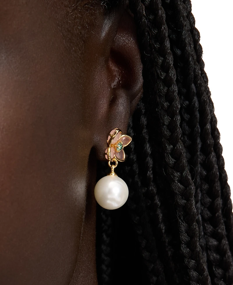 kate spade new york Gold-Tone Pastel Petals Drop Earrings