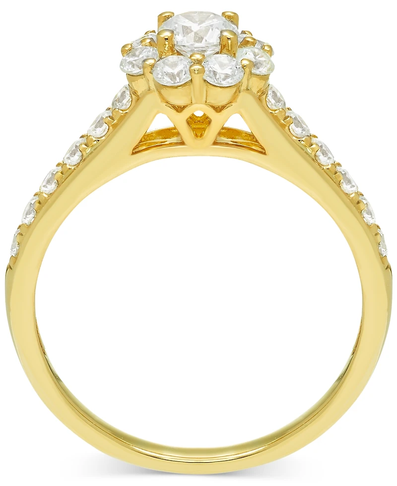 Diamond Halo Engagement Ring (1 ct. t.w.) in 14k Yellow Gold