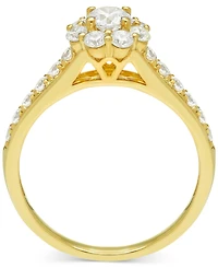 Diamond Halo Engagement Ring (1 ct. t.w.) in 14k Yellow Gold