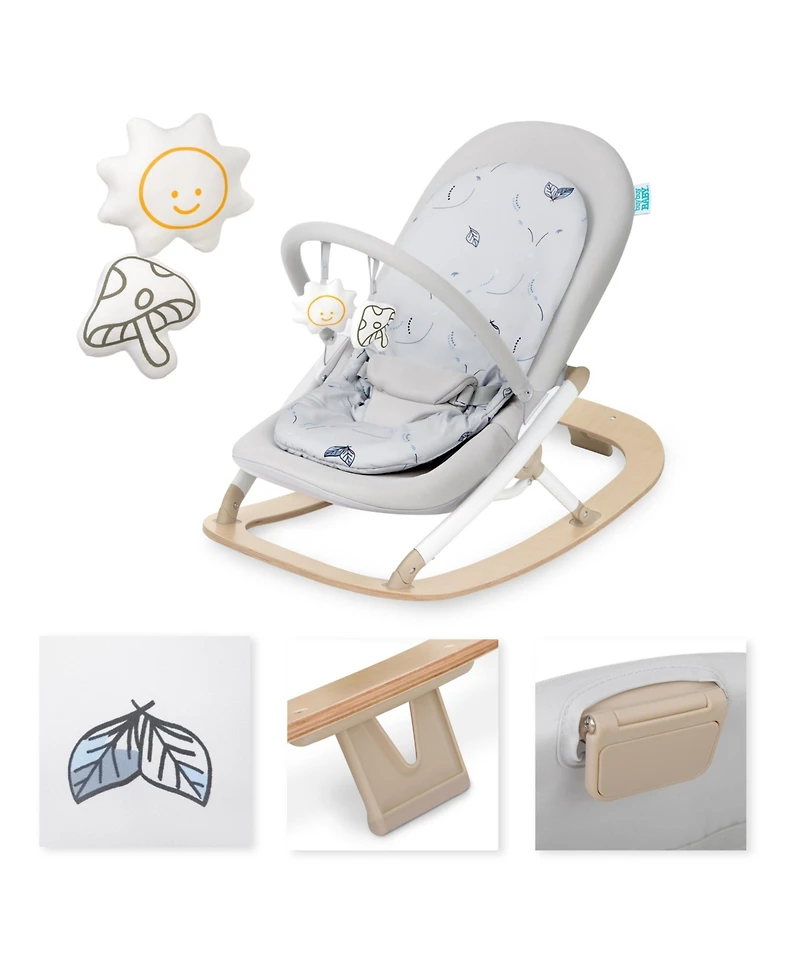 Evolur Koko Portable Infant Bouncer Light Gray