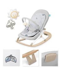 Evolur Koko Portable Infant Bouncer Light Gray
