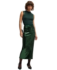 Boss by Hugo Women's Sequin Relaxed-Fit Maxi Skirt