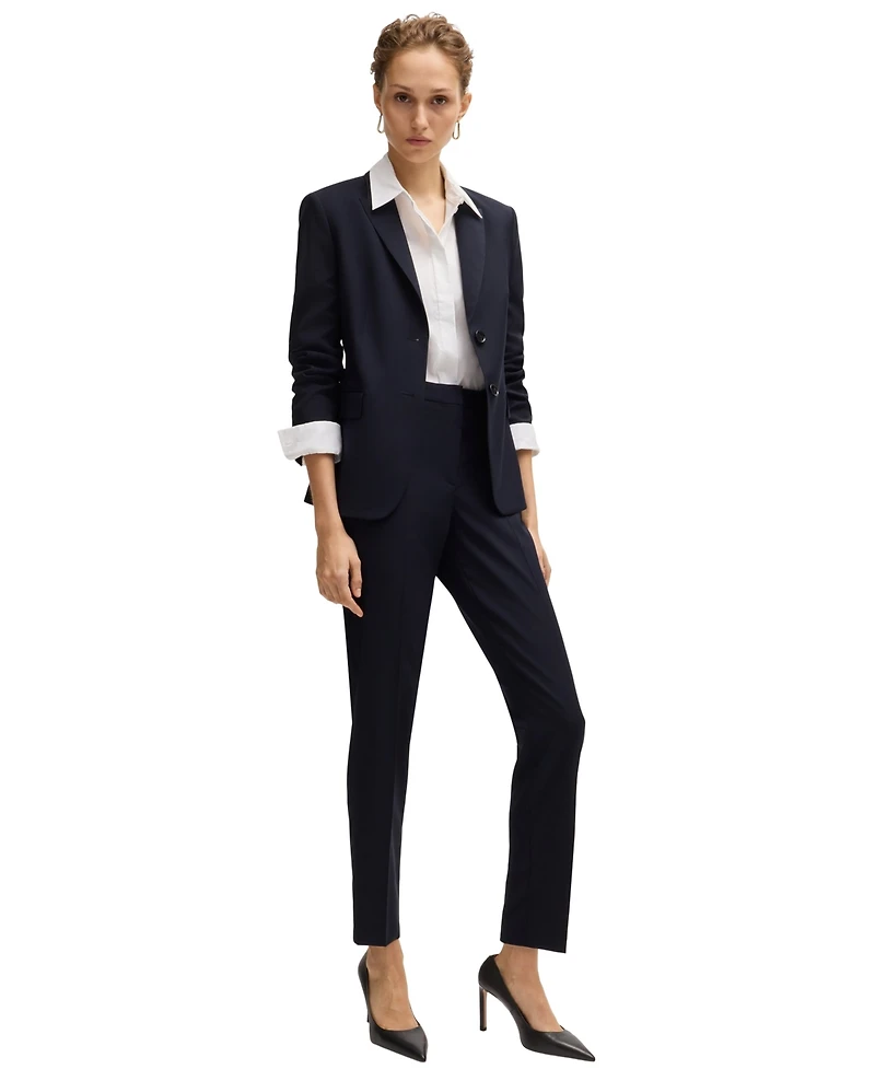 Boss by Hugo Women's Wool Regular-Fit Cropped Pants