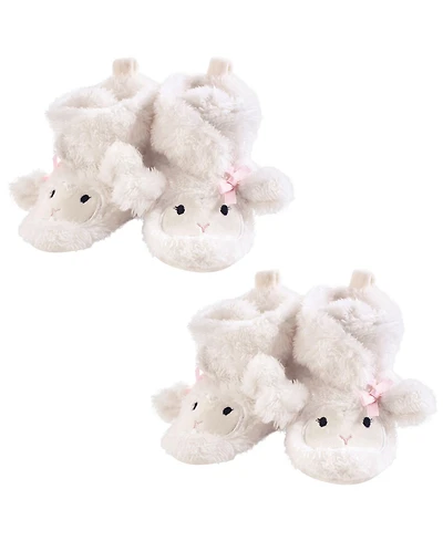 Hudson Baby Girls Cozy Fleece and Faux Shearling Booties Lamb 2-Piece, 0-6 Months