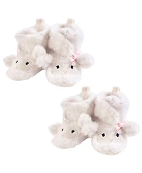 Hudson Baby Girls Cozy Fleece and Faux Shearling Booties Lamb 2-Piece, 0-6 Months