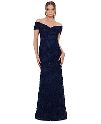 Xscape Off-The-Shoulder Lace Gown