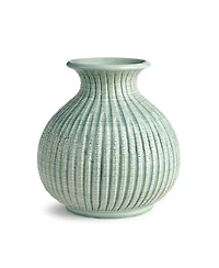 11" Graffio Petite Decorative Ceramic Handmade Artisan Ribbed Pattern Floral Vase All Seasons Spring Springtime Italian Centerpiece Home Living R