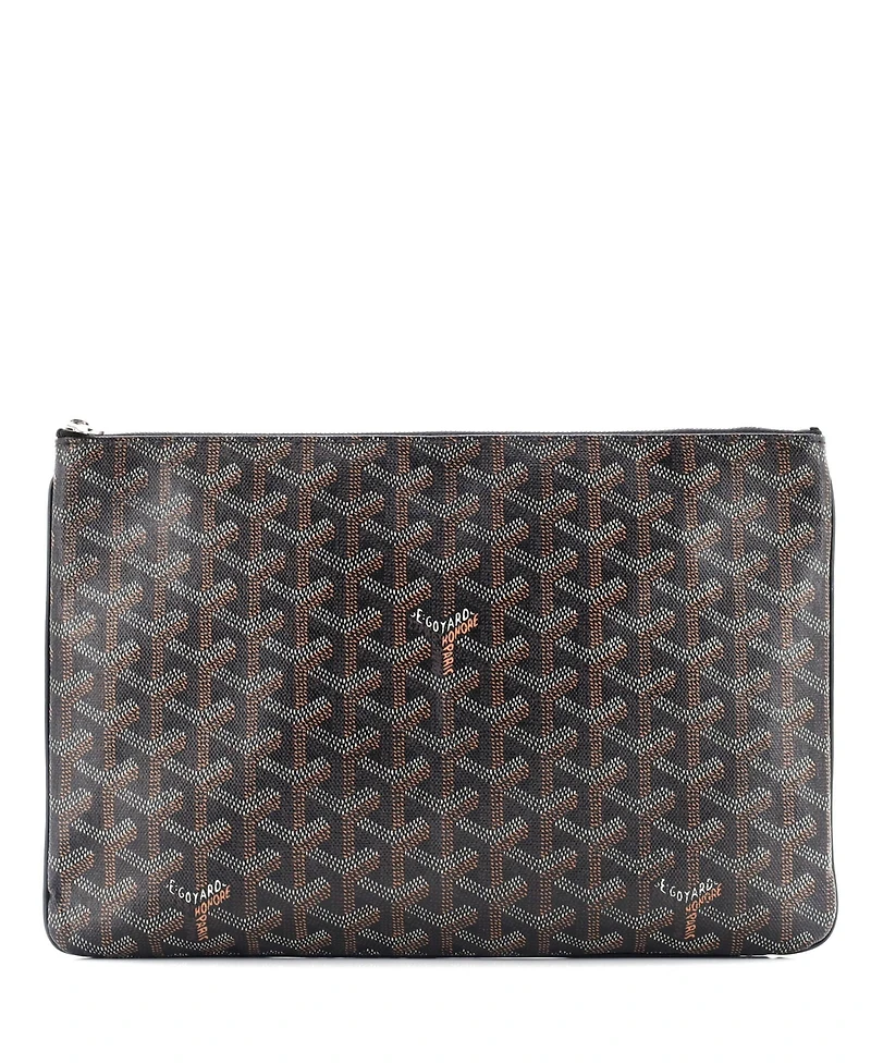 Pre-Owned Goyard Mm Senat Zip Pouch Coated Canvas
