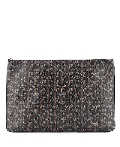 Pre-Owned Goyard Mm Senat Zip Pouch Coated Canvas