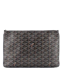 Pre-Owned Goyard Mm Senat Zip Pouch Coated Canvas