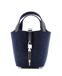 Pre-Owned Hermes Pm Picotin Lock Bag Felt with Leather