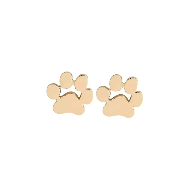 GoldenPaw Paw Print Stud Earrings for Pet Lovers
