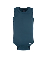 Gerber Baby Boys 5-Pack Sleeveless Onesies Bodysuits, Blue Stripe, 0-3 Months