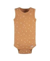 Gerber Baby Boys 5-Pack Sleeveless Onesies Bodysuits, Blue Stripe, 0-3 Months