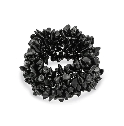 Bling Jewelry Big Chunky Multi Colors Crystal Chips Cluster Statement Wide Bracelet