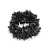 Bling Jewelry Big Chunky Multi Colors Crystal Chips Cluster Statement Wide Bracelet