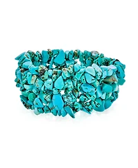 Bling Jewelry Big Chunky Multi Colors Crystal Chips Cluster Statement Wide Bracelet