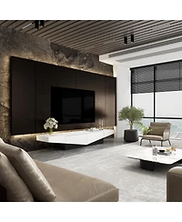 Uniquely designed Tv stand, media console with two drawers, wooden entertainment center