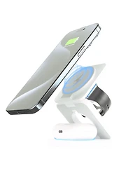 Brookstone Ultra Compact Foldable 3-in-1 Wireless Charging Station for Phone, Apple Watch, and Airpods