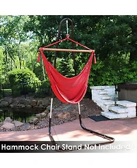 Caribbean Style Extra Large Hanging Rope Hammock Chair Swing for Backyard and Patio