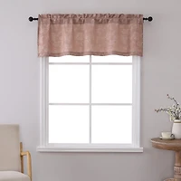 Kate Aurora 3 Piece Rod Pocket Orly Jacquard Floral Kitchen Curtain Tier & Valance Set