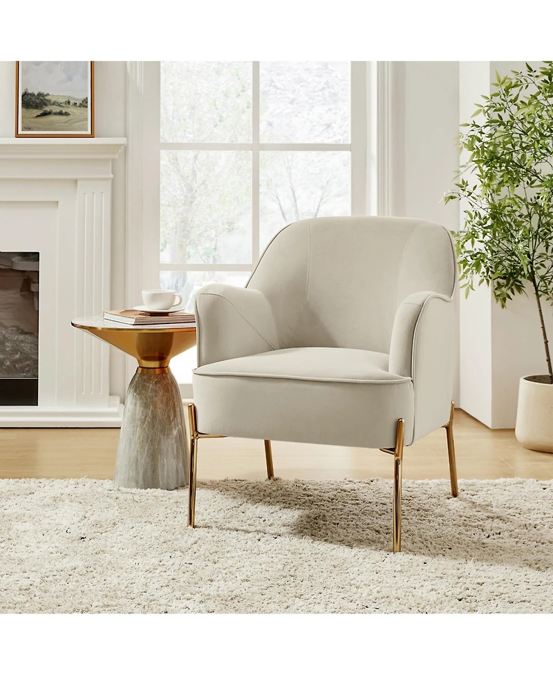 Barbara Wooden Arm Chair with Metal Legs