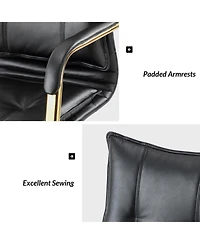 Modern Home Office Desk Chair with Golden Legs