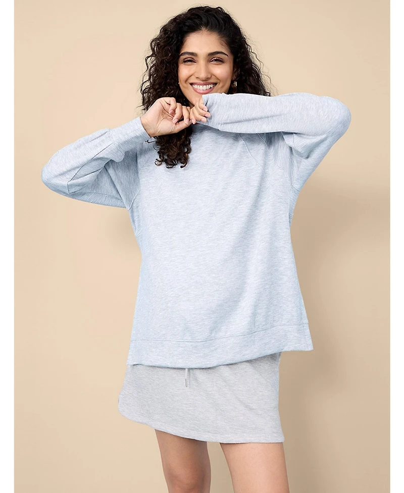 Motherhood Maternity Maternity Long Sleeve With Side Slits Scuba Raglan Top - Motherhood