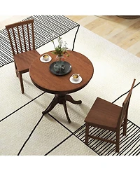 3 Pieces Wooden Dining Table and Chair Set for Cafe Kitchen Living Room