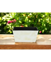 Weather-Resistant Rectangular Plastic Planter for Outdoor and Indoor Use