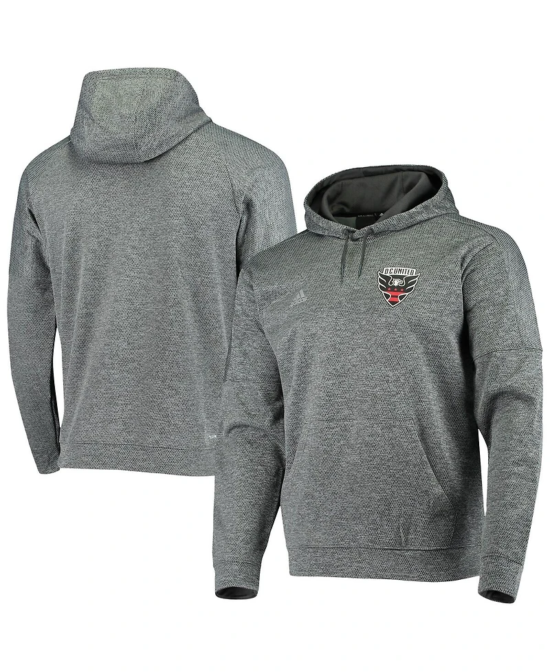 Adidas Men's Heathered Black D.c. United Ti Pullover Hoodie