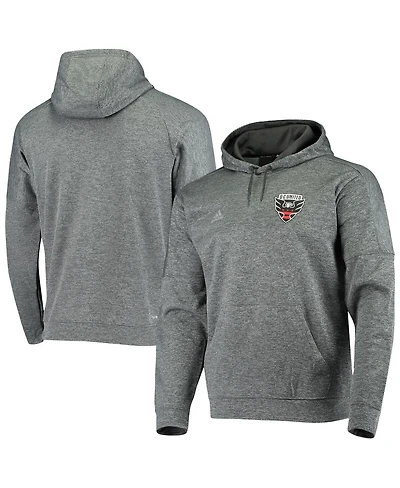 Adidas Men's Heathered Black D.c. United Ti Pullover Hoodie
